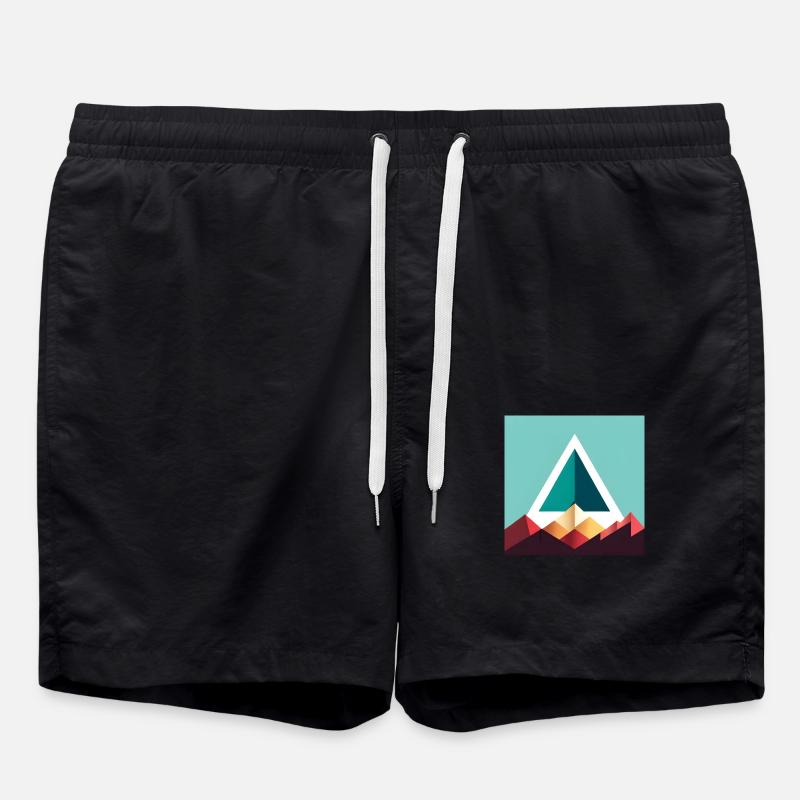 triangle abstrait - Short de bain - noir