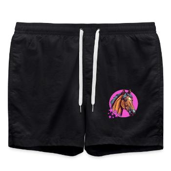 Schönes Pferd für alle Pferdebegeisterte - Badeshorts - Schwarz - Vorne - AI Model Male 185 light (185cm)