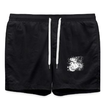 Biker with Helmet Off-Road Riding Splash Style - Swim Trunks - black - Front - AI Model Male 185 light (185cm)