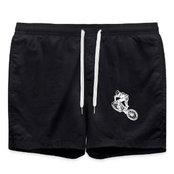 Vététistes avec un vélo de descente cool - Short de bain - noir - Devant - AI Model Male 185 light (185cm)