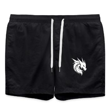Evil vintage dragon in tattoo scale dress - Swim Trunks - black - Front - AI Model Male 185 light (185cm)