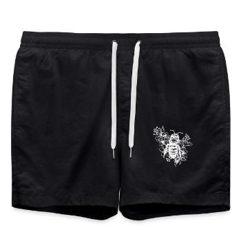 Industrious honey bee on a flower blossom - Swim Trunks - black - Front - AI Model Male 185 light (185cm)