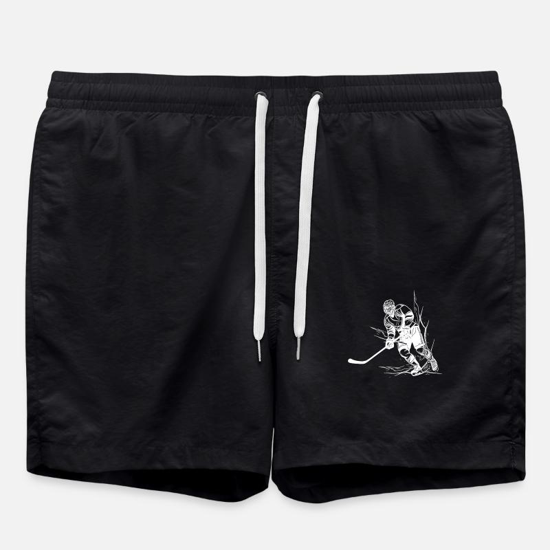 Cool ishockeyspiller fan motiv - Badeshorts - sort