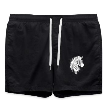 Style de tatouage Wild Zebra Splash - Short de bain - noir - Devant - AI Model Male 185 light (185cm)