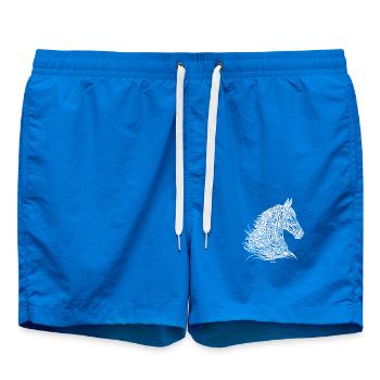 Eleganter Hengst mit schöner Tattoo Mähne - Badeshorts - Cobalt blue - Vorne