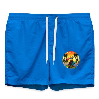 Oiseau tropical palmiers - Short de bain - cobalt blue - Devant
