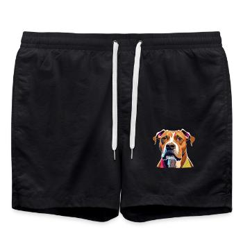 Chien American Staffordshire Terrier - Short de bain - noir - Devant - AI Model Male 185 light (185cm)
