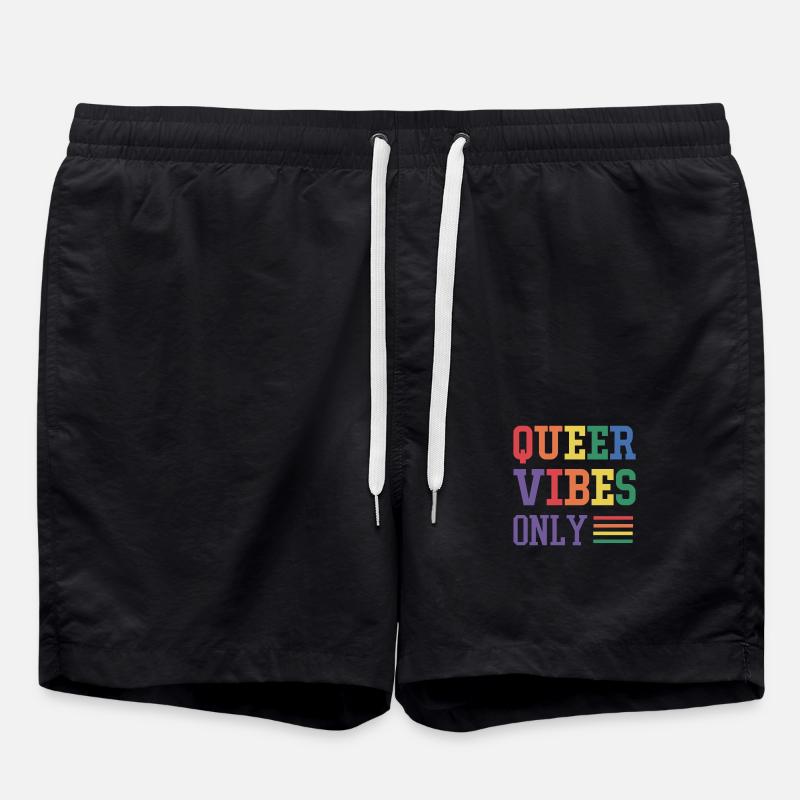 Queer vibes only - Swim Trunks - black