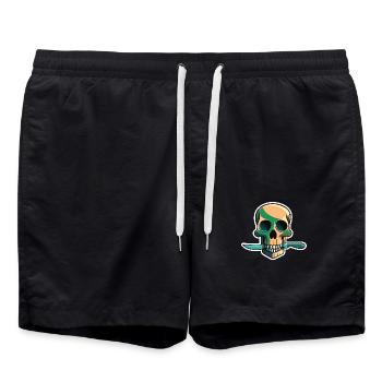 dead head with knife - Badeshorts - Schwarz - Vorne - AI Model Male 185 light (185cm)