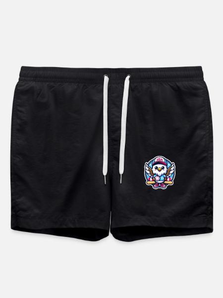 Patriotic Eagle - Baseball USA - Swim Trunks - black
