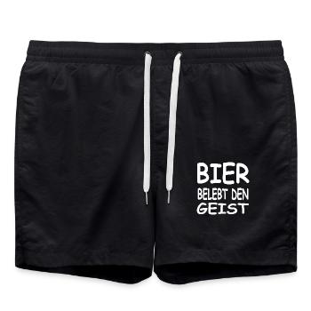 Bier - Badeshorts - Schwarz - Vorne - AI Model Male 185 light (185cm)