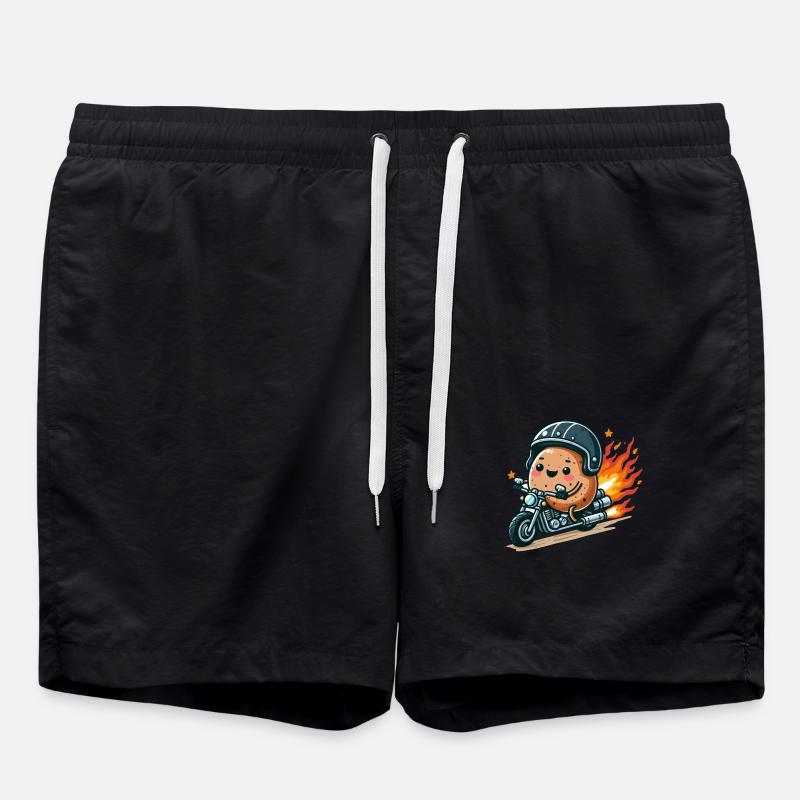 Biker-Kartoffel - Badeshorts - Schwarz