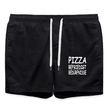 Pizza - Badeshorts - Schwarz - Vorne - AI Model Male 185 light (185cm)