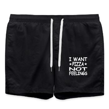 Pizza - Short de bain - noir - Devant - AI Model Male 185 light (185cm)