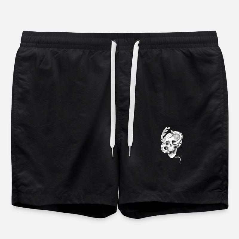 Schlangen-Schädel - Badeshorts - Schwarz