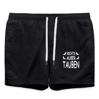 Tauben - Badeshorts - Schwarz - Vorne - AI Model Male 185 light (185cm)