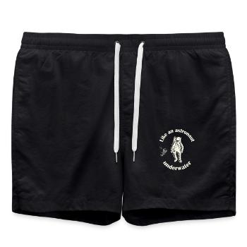 Astronaut diver. - Swim Trunks - black - Front - AI Model Male 185 light (185cm)