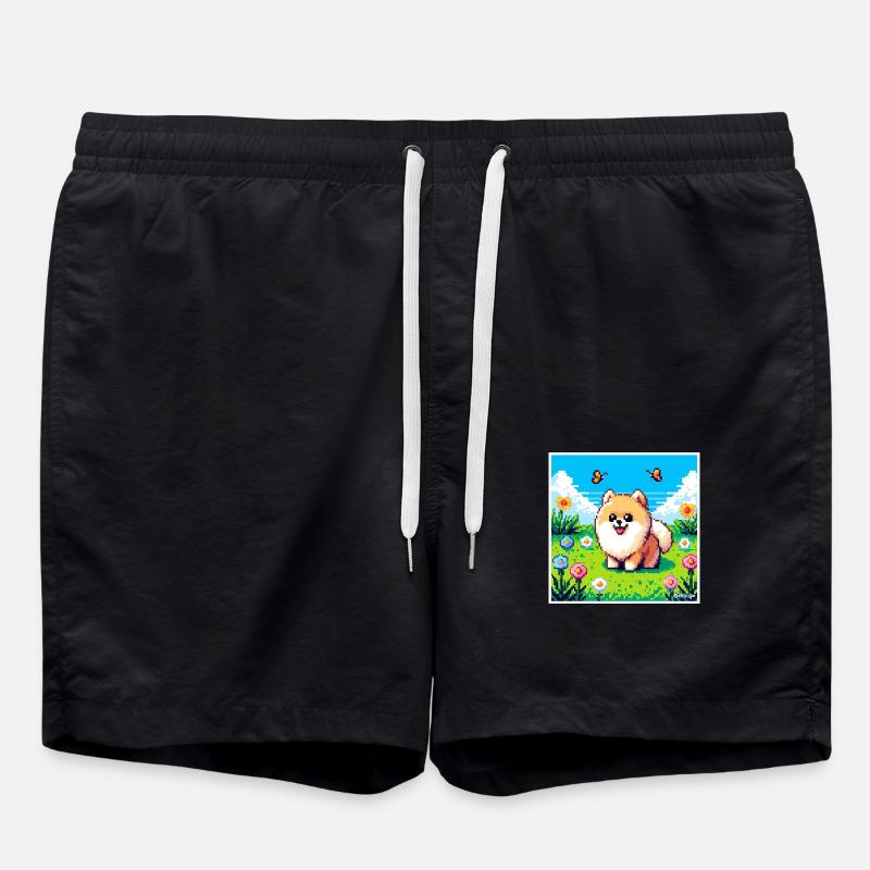 Pixel Pom - Swim Trunks - black