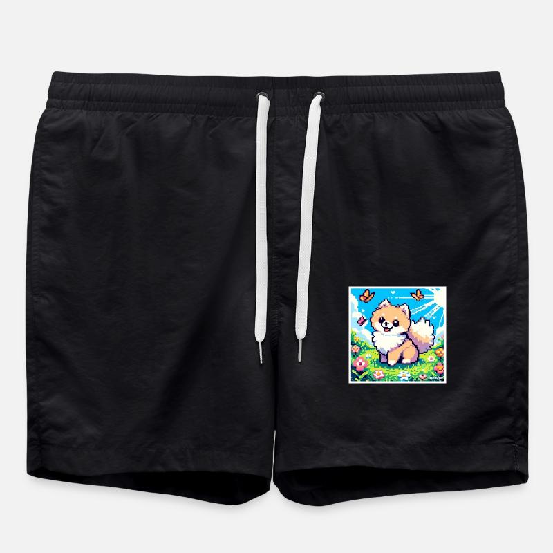 Pixel-Pom - Badeshorts - Schwarz
