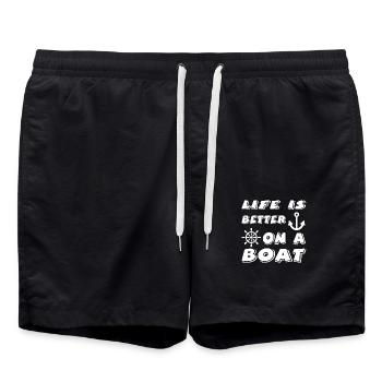 Voile - Short de bain - noir - Devant - AI Model Male 185 light (185cm)
