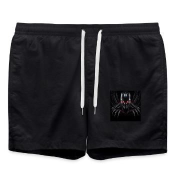 Cyborg avec des griffes et des yeux rouges sur HG foncé - Short de bain - noir - Devant - AI Model Male 185 light (185cm)