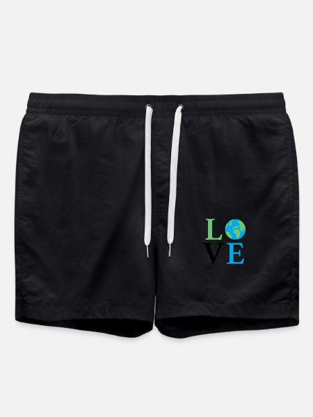 Love Earth - Badeshorts - Schwarz