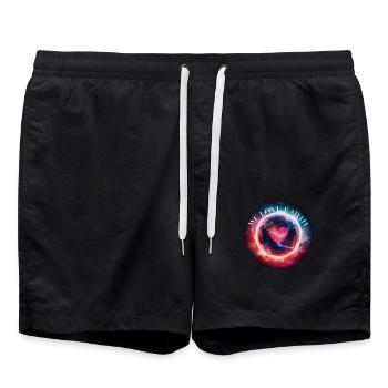 We love earth - Short de bain - noir - Devant - AI Model Male 185 light (185cm)
