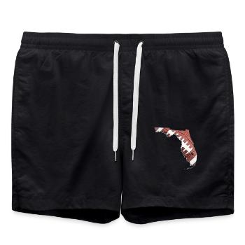 Echter Football in der Florida State Landkarte - Badeshorts - Schwarz - Vorne - AI Model Male 185 light (185cm)