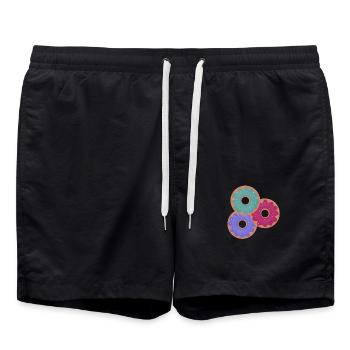 3 beignets colorés - Short de bain - noir - Devant - AI Model Male 185 light (185cm)