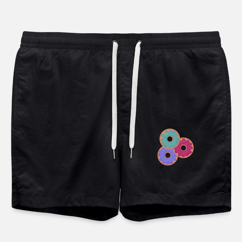 3 bunte Donuts - Badeshorts - Schwarz