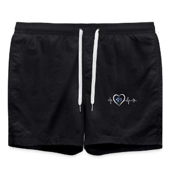 Herzschlag Blumen - Badeshorts - Schwarz - Vorne - AI Model Male 185 light (185cm)