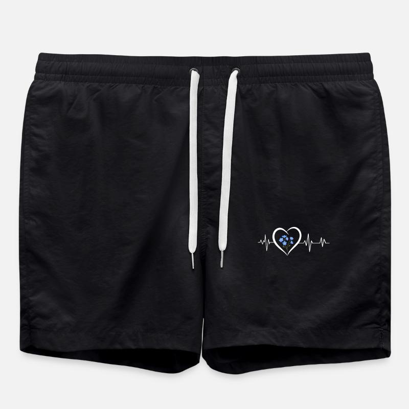 battement de cœur fleurs - Short de bain - noir