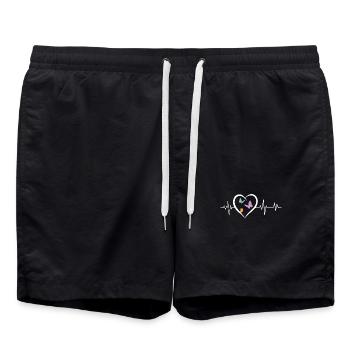 battement de cœur papillons - Short de bain - noir - Devant - AI Model Male 185 light (185cm)