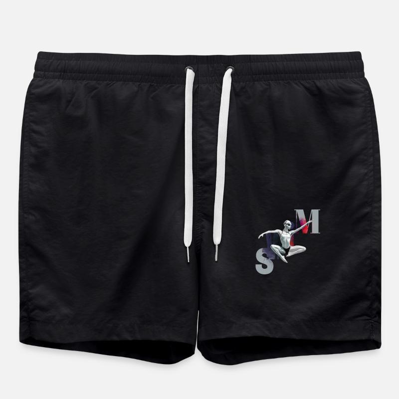 Schwimmen ist Kunst - Badeshorts - Schwarz