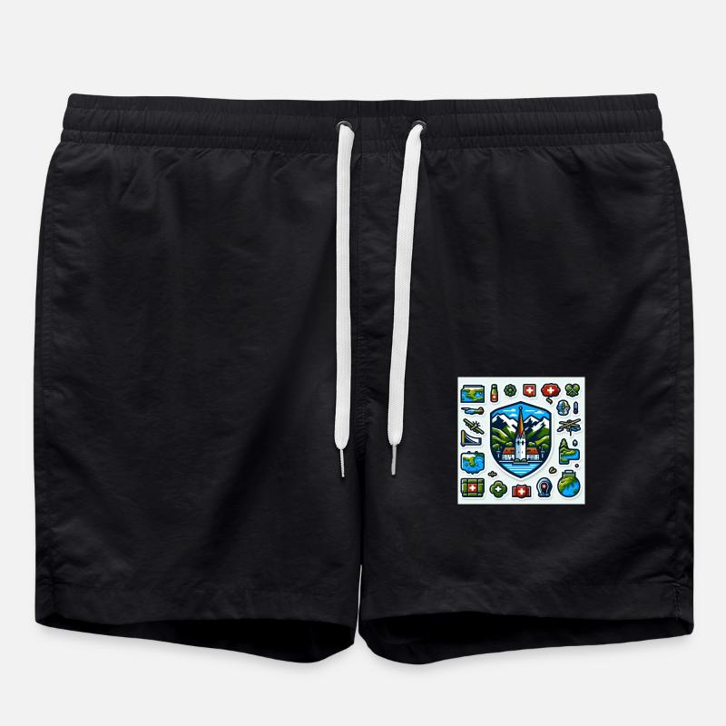 Swiss tradition - Swim Trunks - black