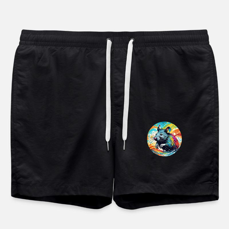 Rat Round Batch - Swim Trunks - black