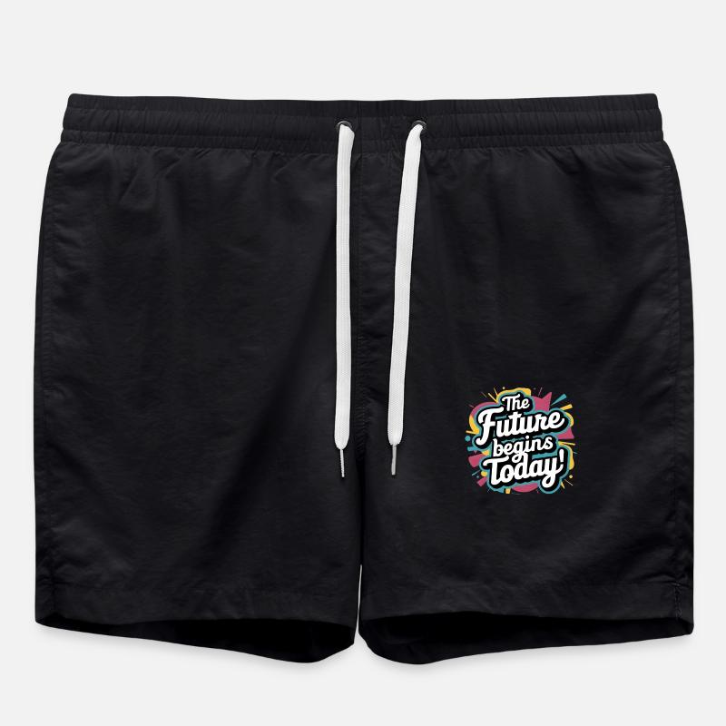 back to school - Swim Trunks - black