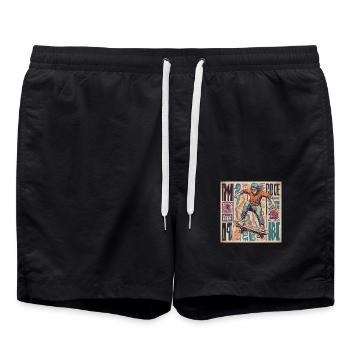Skateboarder - Badeshorts - Schwarz - Vorne - AI Model Male 185 light (185cm)
