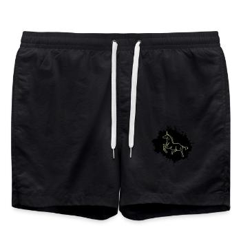 Blobs de licorne - Short de bain - noir - Devant - AI Model Male 185 light (185cm)