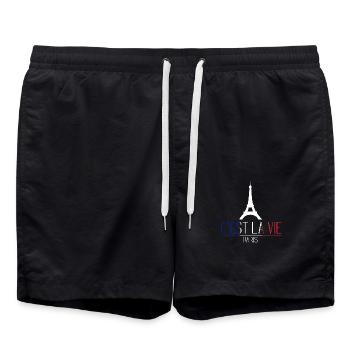 Dicton du drapeau français - Short de bain - noir - Devant - AI Model Male 185 light (185cm)