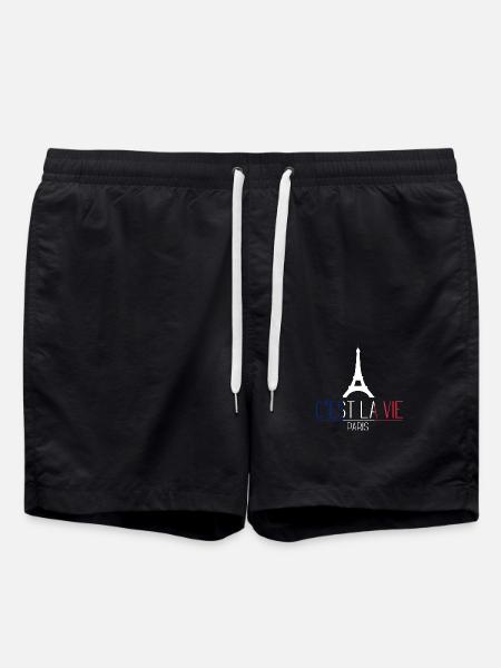 french flag saying - Swim Trunks - black