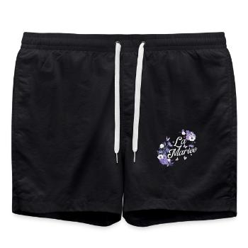 la mariée floral violet - Short de bain - noir - Devant - AI Model Male 185 light (185cm)