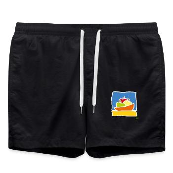 pomme - Short de bain - noir - Devant - AI Model Male 185 light (185cm)