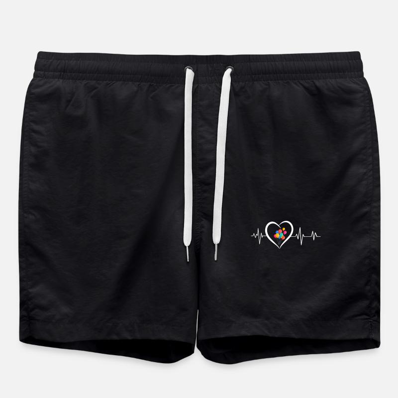heartbeat party balloons - Swim Trunks - black