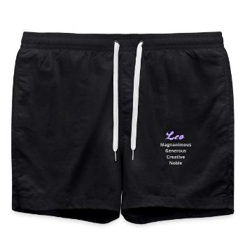 Logo signe astrologique "Lion" - Short de bain - noir - Devant - AI Model Male 185 light (185cm)