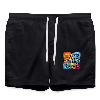 Living the Dream - Swim Trunks - black - Front - AI Model Male 185 light (185cm)