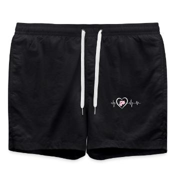 Cherry blossom heartbeat - Swim Trunks - black - Front - AI Model Male 185 light (185cm)