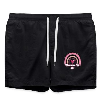 cousine en or rainbow rose - cadeau cousine - Short de bain - noir - Devant - AI Model Male 185 light (185cm)