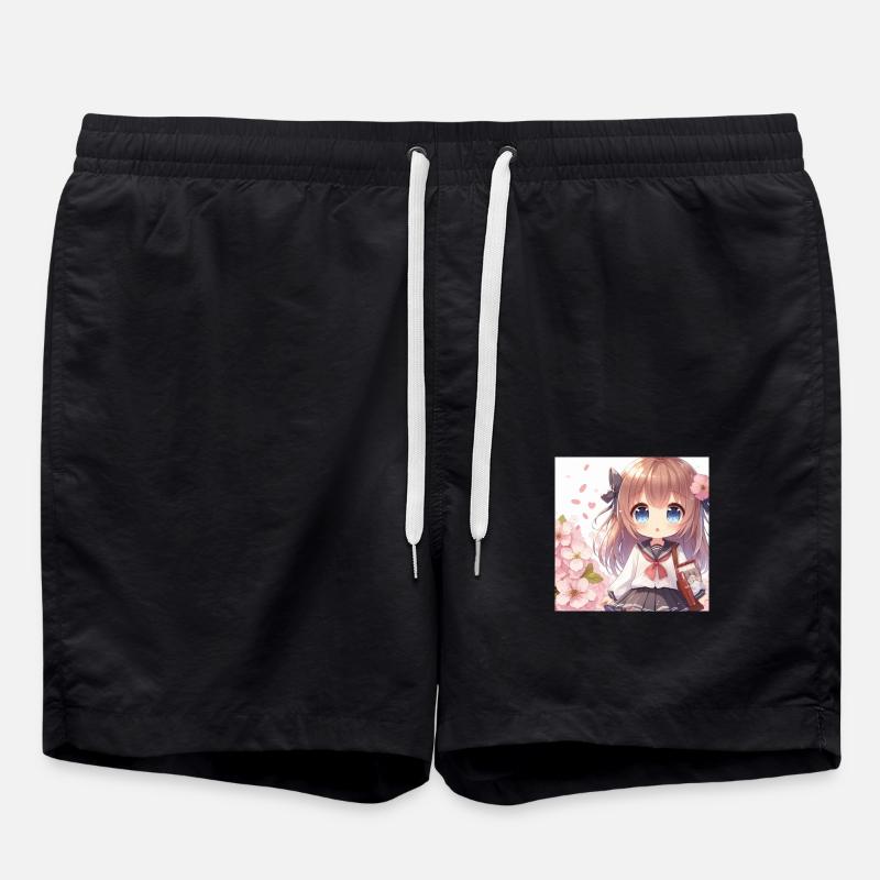 Anime Japanese Manga - Swim Trunks - black