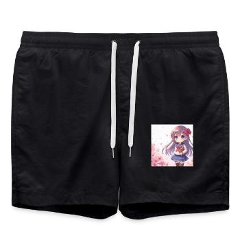 Mangas japonais animés - Short de bain - noir - Devant - AI Model Male 185 light (185cm)